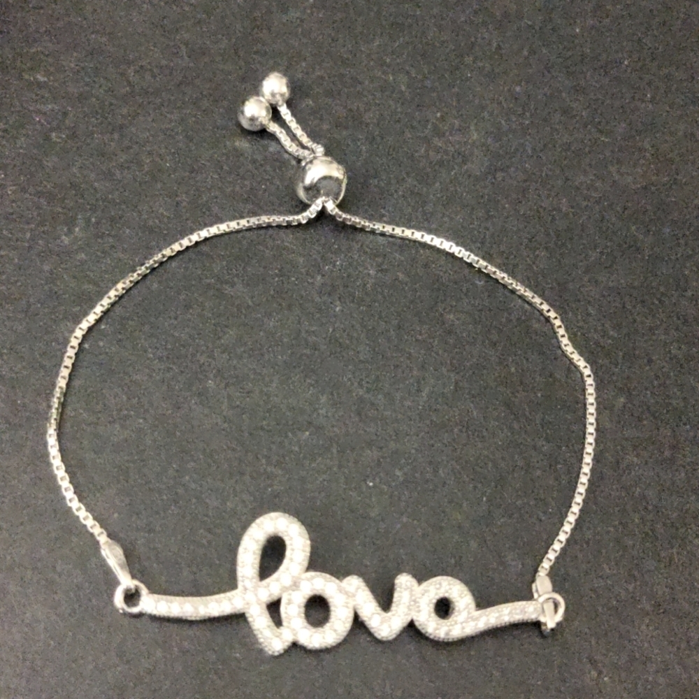 Elegant Silver Love Bracelet